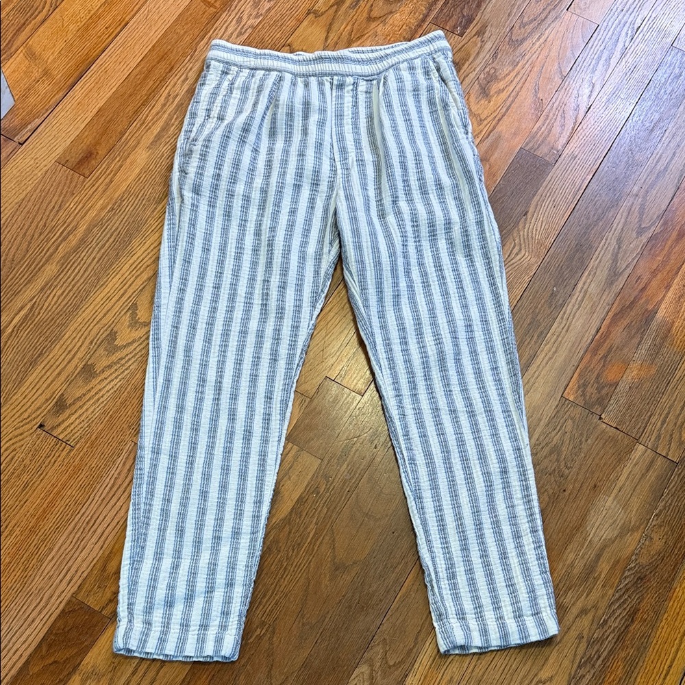 Zara Blue and White Striped Trousers size medium